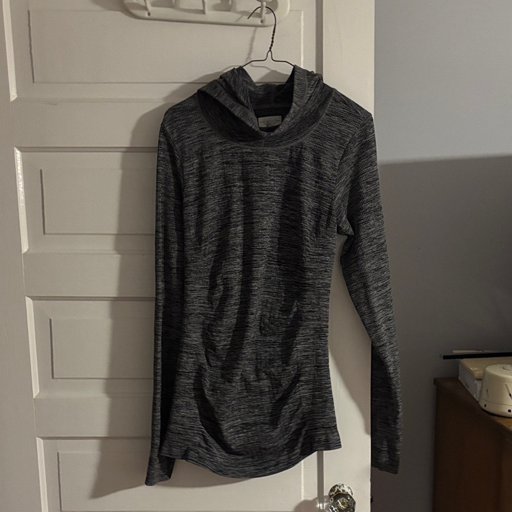 Athleta Grey Hooded Long Sleeve